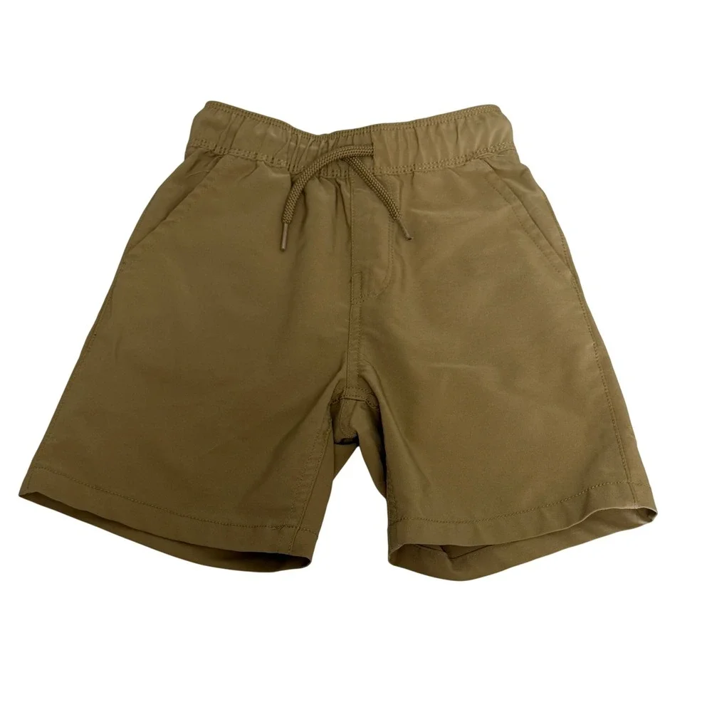 The Childrens Place Boys Khaki Brown Pull On Stretch Shorts 5T Elastic Waist
